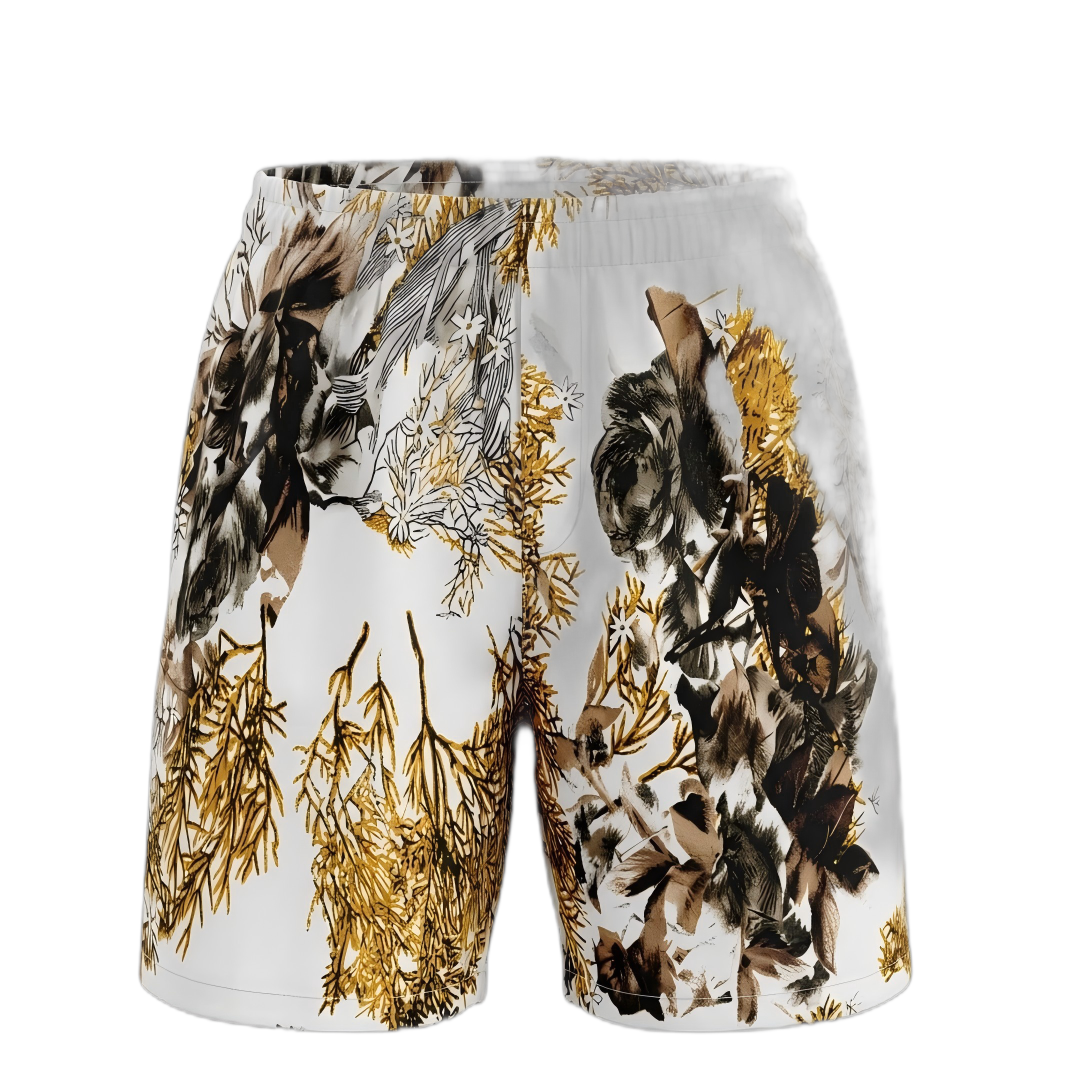Gold Floral Camo Men's Shorts