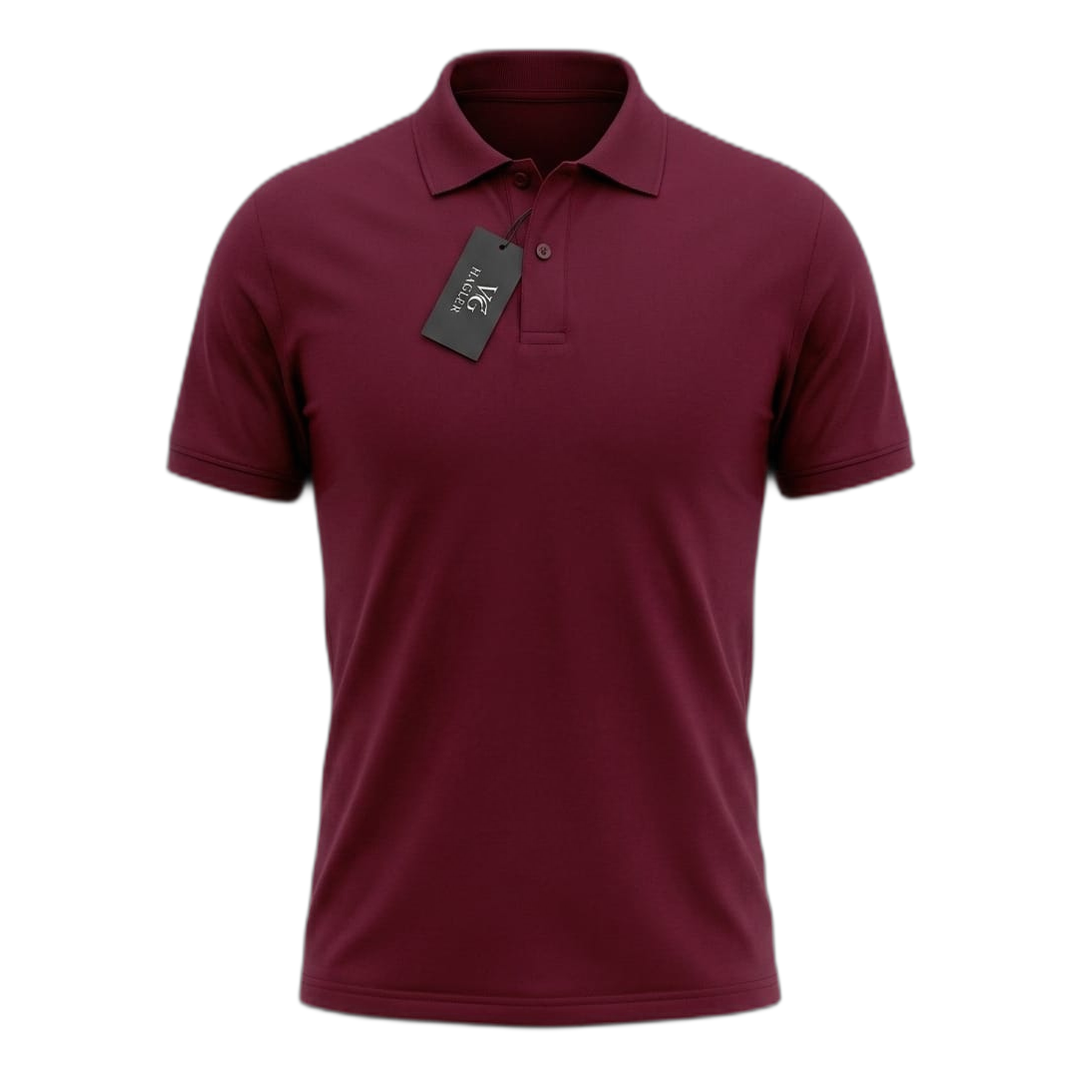 Men's Maroon Short Sleeve Polo Shirt