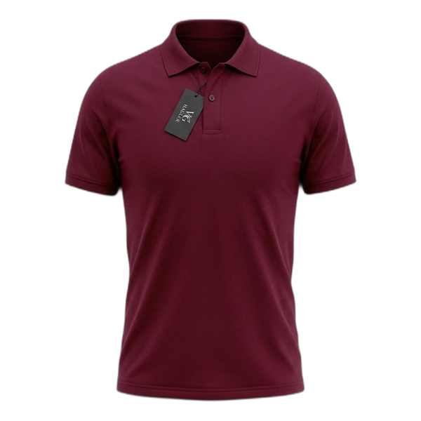 Men's Maroon Short Sleeve Polo Shirt