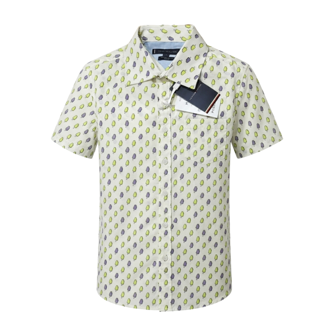 Ice Cream Print Short Sleeve Shirt