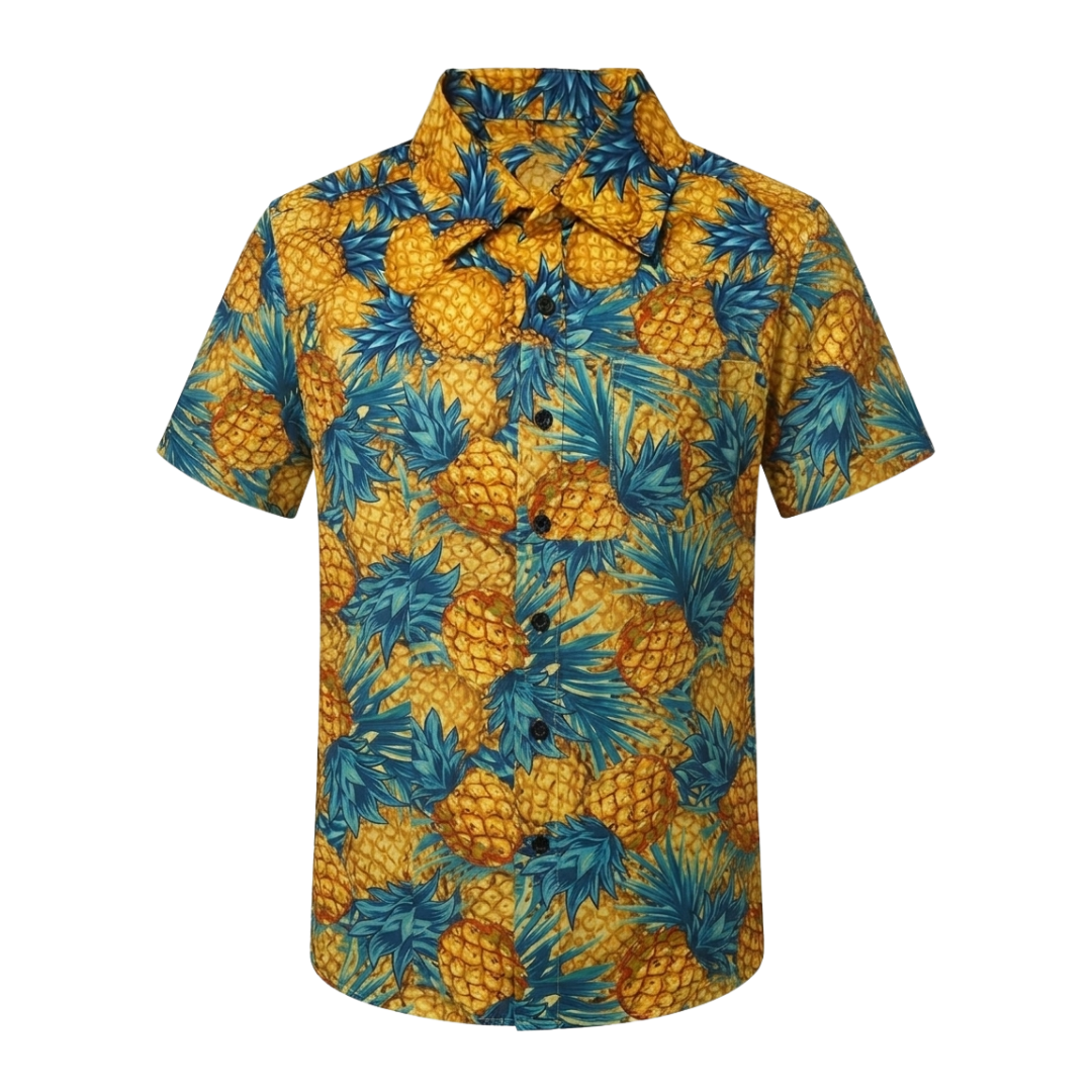 Pineapple Print Short Sleeve Shirt