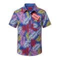 Tropical Palm Leaf Print Short Sleeve Shirt