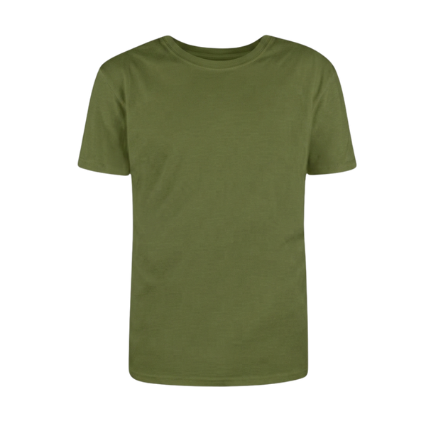 Kids T- Shirt Short Sleeve Plain Olive Green