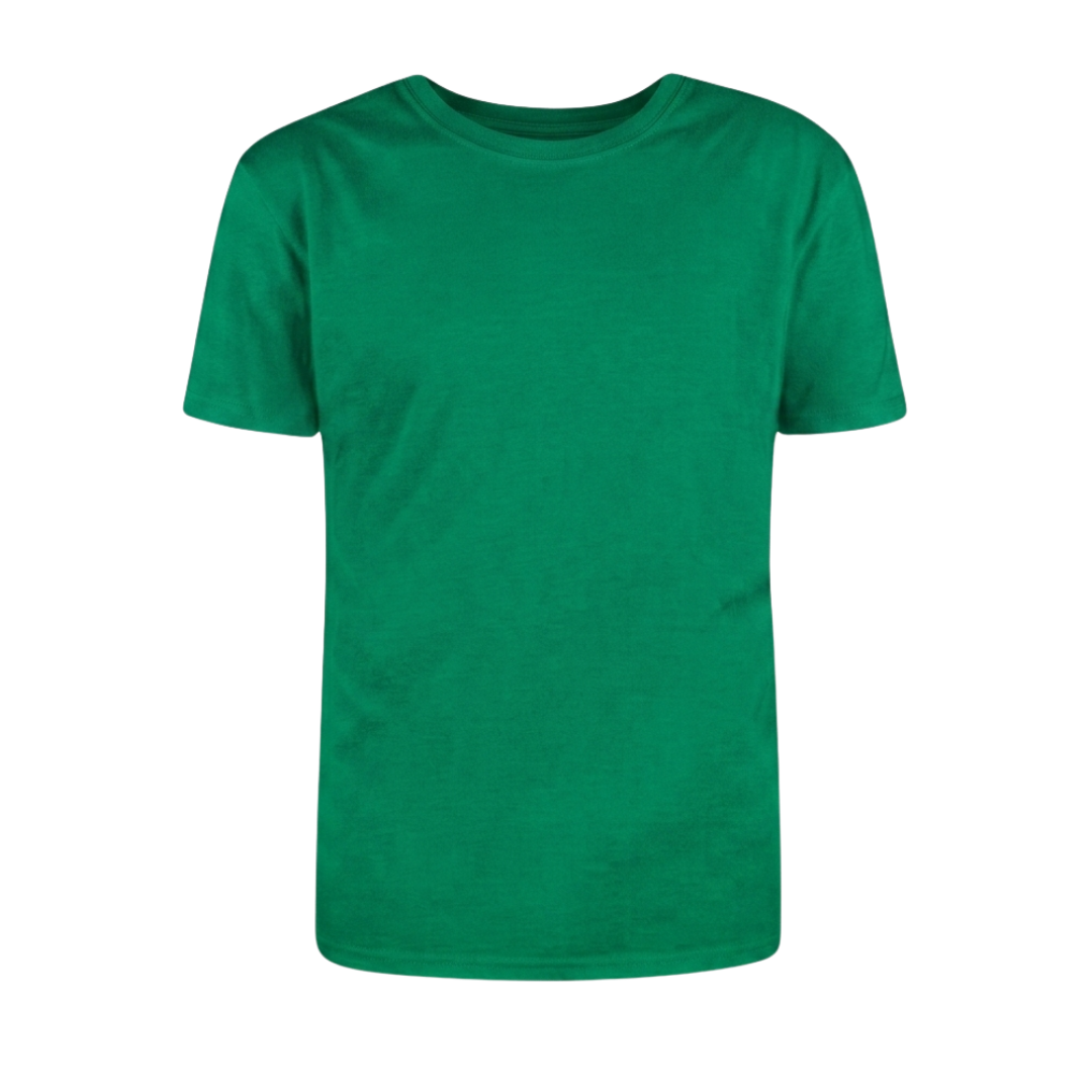 Kids T- Shirt Short Sleeve Plain Green